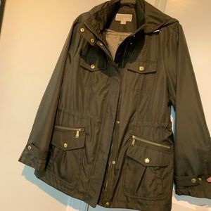 MICHAEL KORS WOMENS ANORAK JACKET DARK LODEN (OLIVE) COLOR WITH HOOD XL